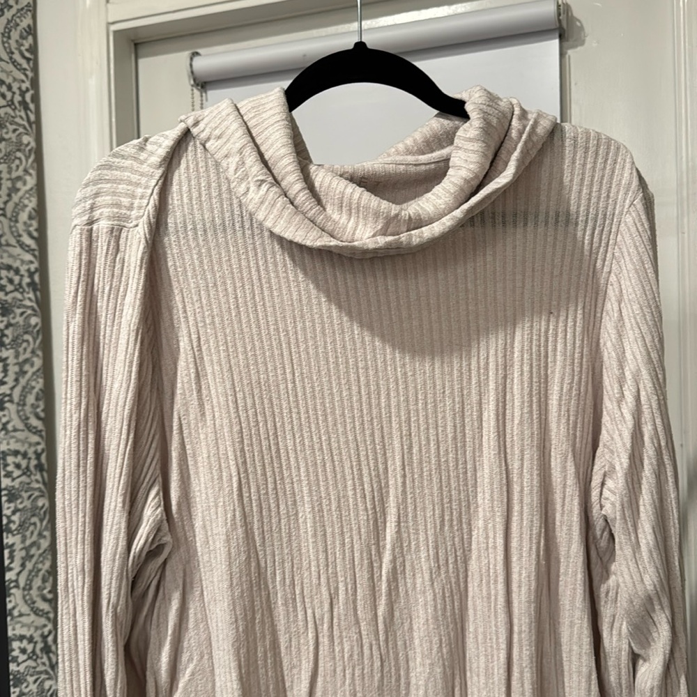 Beige cowl neck sweater from Loft